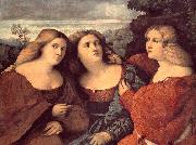 Palma Vecchio The Three Sisters (detail) dh France oil painting artist